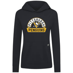 NHL Black Pittsburgh Penguins Levelwear Women's Relay Banner Arch Pullover Hoodie
