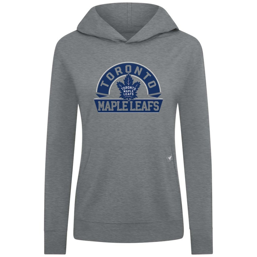 NHL Gray Toronto Maple Leafs Levelwear Women's Relay Banner Arch Pullover Hoodie