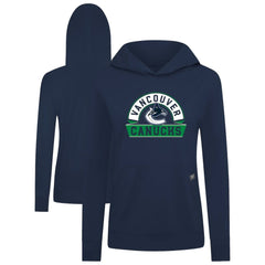 NHL Navy Vancouver Canucks Levelwear Women's Relay Banner Arch Pullover Hoodie