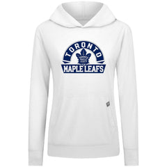 NHL White Toronto Maple Leafs Levelwear Women's Relay Banner Arch Pullover Hoodie