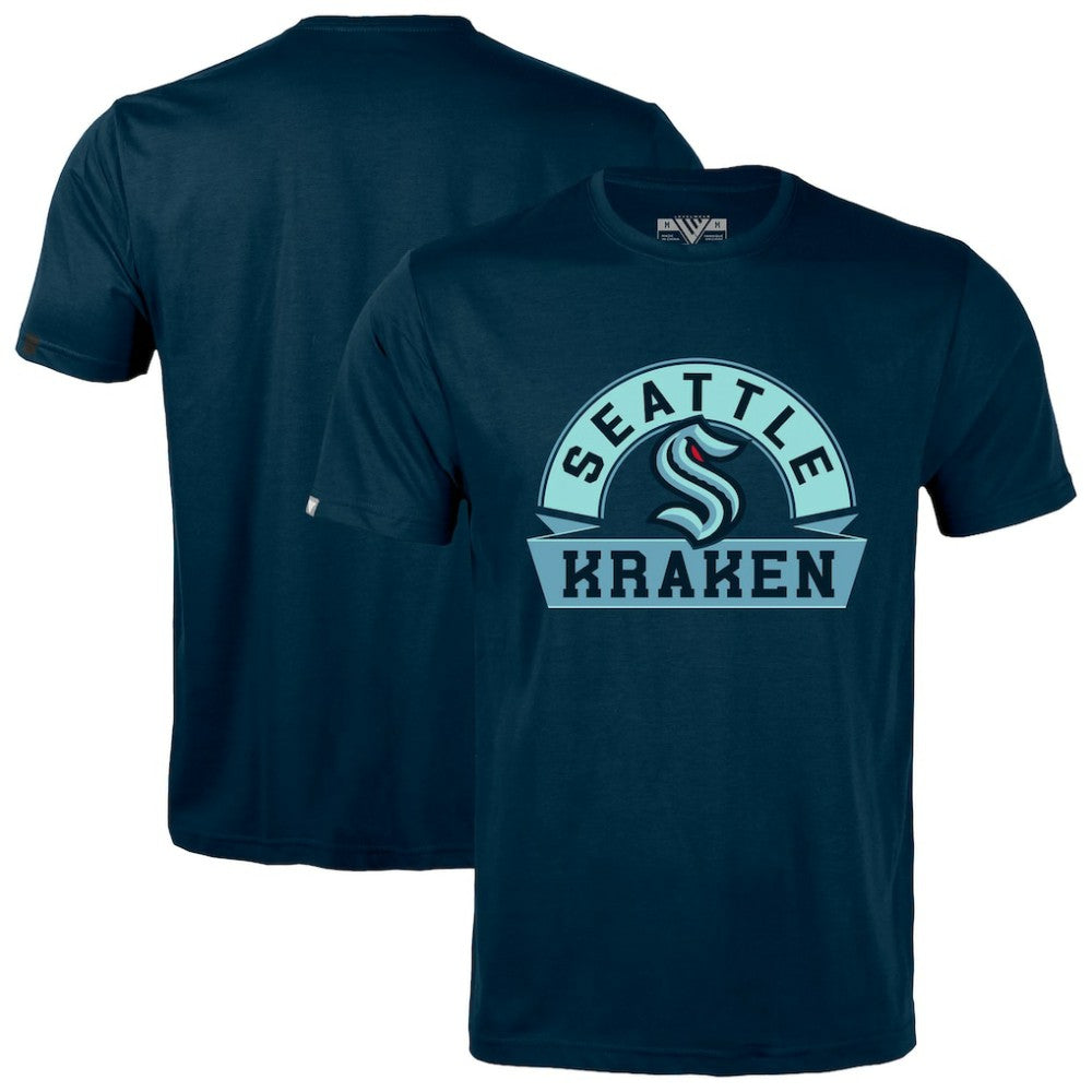 NHL Navy Seattle Kraken Levelwear Richmond Banner Arch T-Shirt