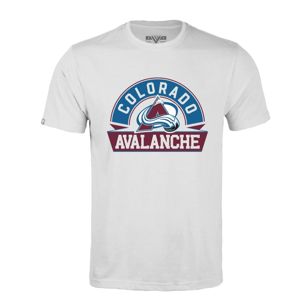 NHL White Colorado Avalanche Levelwear Richmond Banner Arch T-Shirt