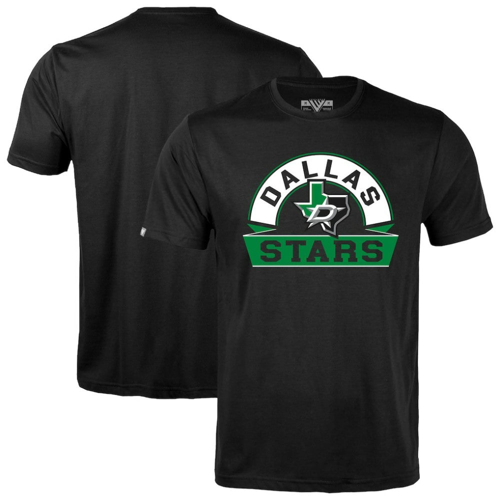 NHL Black Dallas Stars Levelwear Richmond Banner Arch T-Shirt