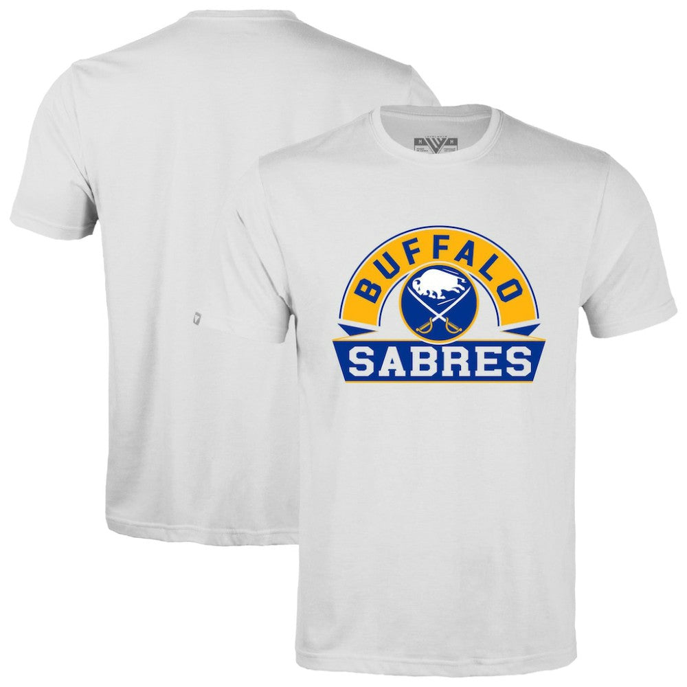 NHL White Buffalo Sabres Levelwear Richmond Banner Arch T-Shirt