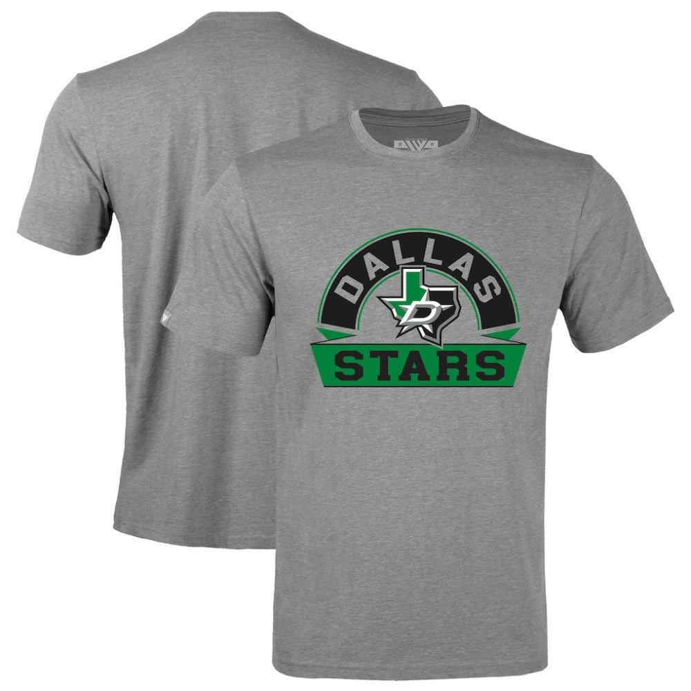 NHL Gray Dallas Stars Levelwear Richmond Banner Arch T-Shirt