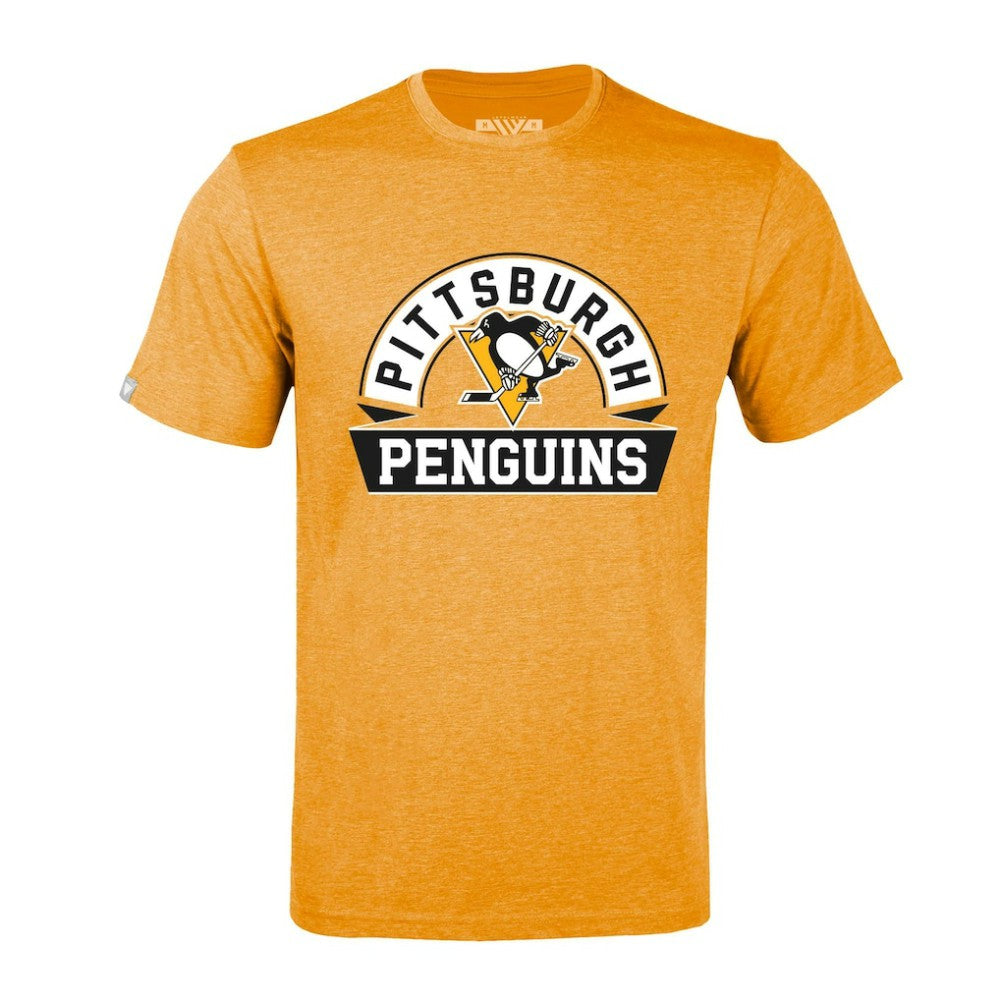 NHL Gold Pittsburgh Penguins Levelwear Richmond Banner Arch T-Shirt