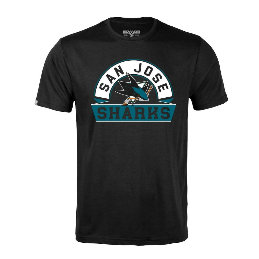 NHL Black San Jose Sharks Levelwear Richmond Banner Arch T-Shirt