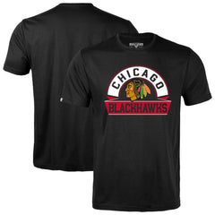NHL Black Chicago Blackhawks Levelwear Richmond Banner Arch T-Shirt