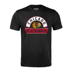 NHL Black Chicago Blackhawks Levelwear Richmond Banner Arch T-Shirt