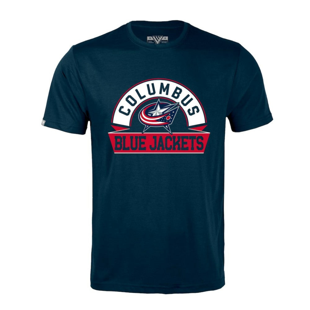 NHL Navy Columbus Blue Jackets Levelwear Richmond Banner Arch T-Shirt
