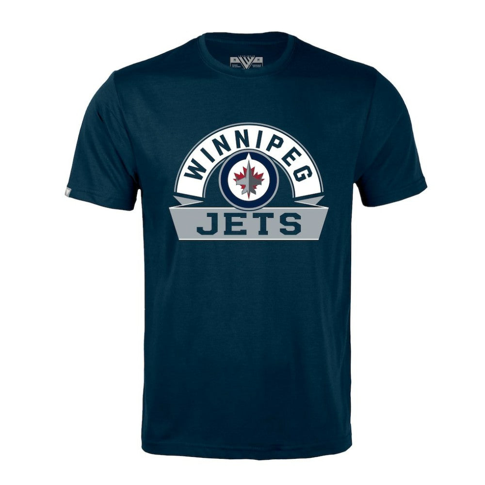 NHL Navy Winnipeg Jets Levelwear Richmond Banner Arch T-Shirt