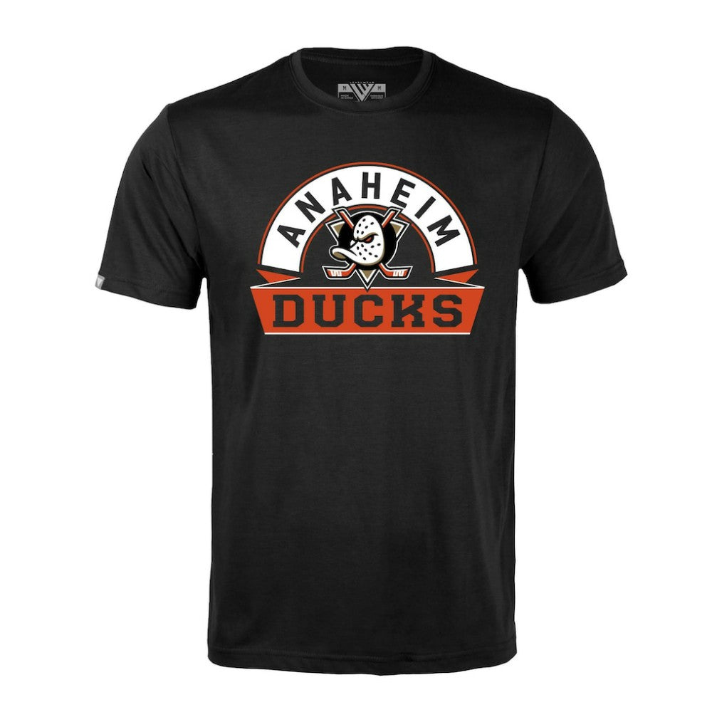 NHL Black Anaheim Ducks Levelwear Richmond Banner Arch T-Shirt