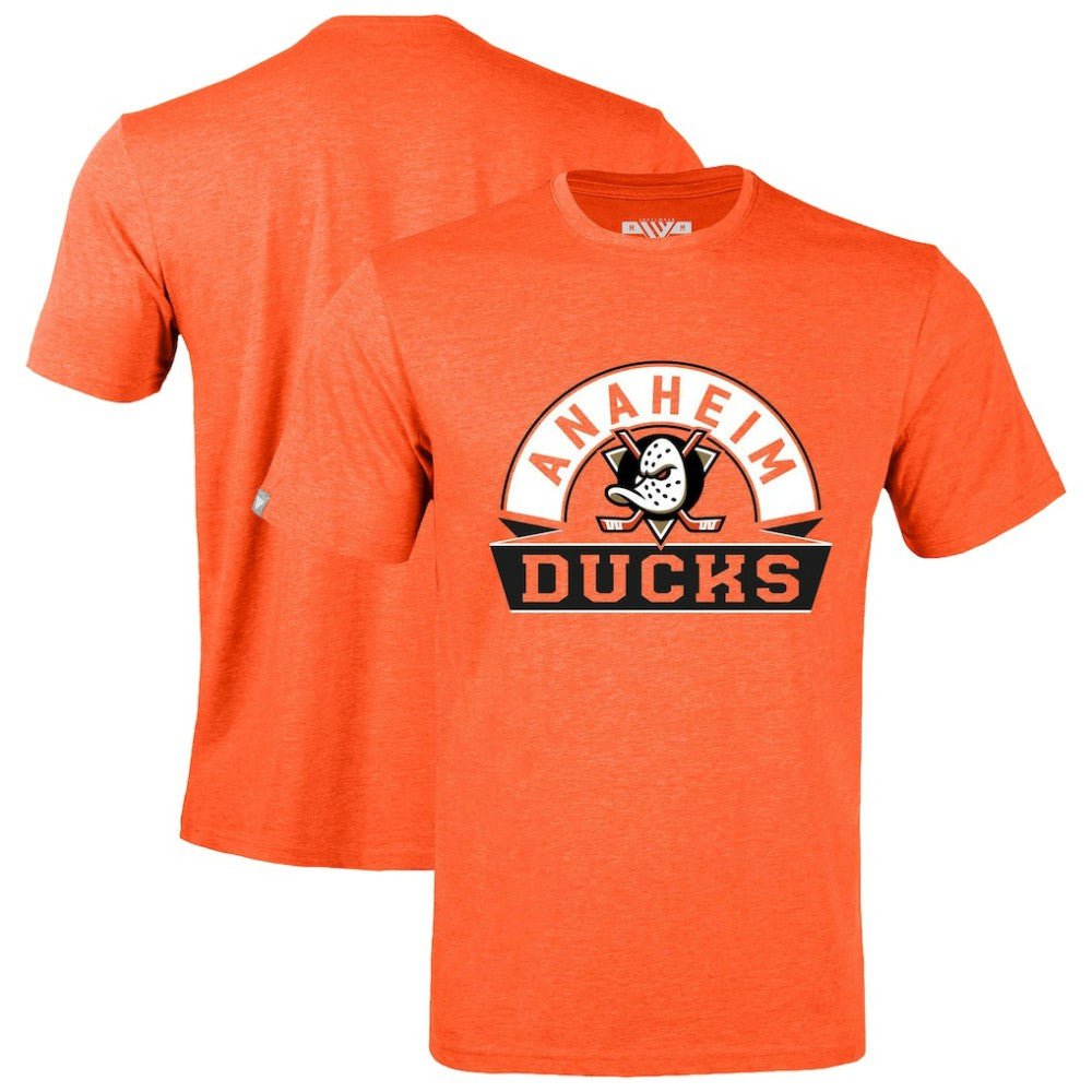 NHL Heather Orange Anaheim Ducks Levelwear Richmond Banner Arch T-Shirt