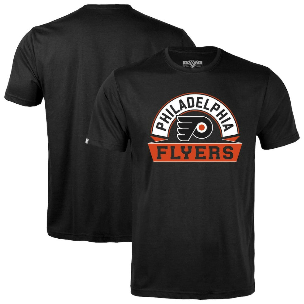 NHL Black Philadelphia Flyers Levelwear Richmond Banner Arch T-Shirt