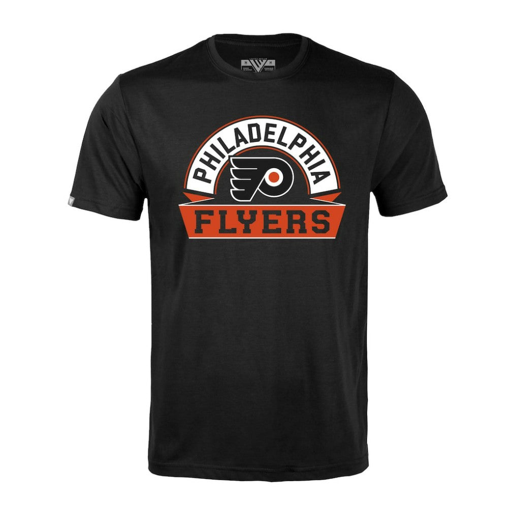 NHL Black Philadelphia Flyers Levelwear Richmond Banner Arch T-Shirt
