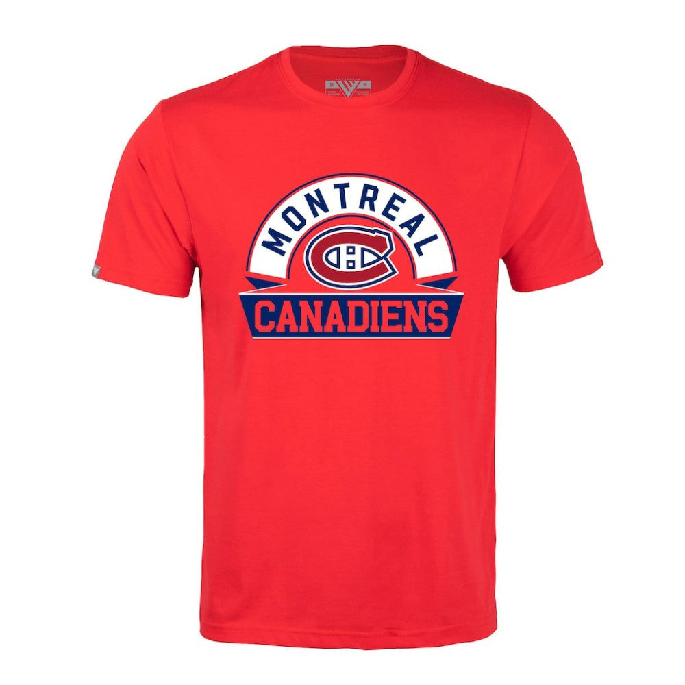 NHL Red Montreal Canadiens Levelwear Richmond Banner Arch T-Shirt
