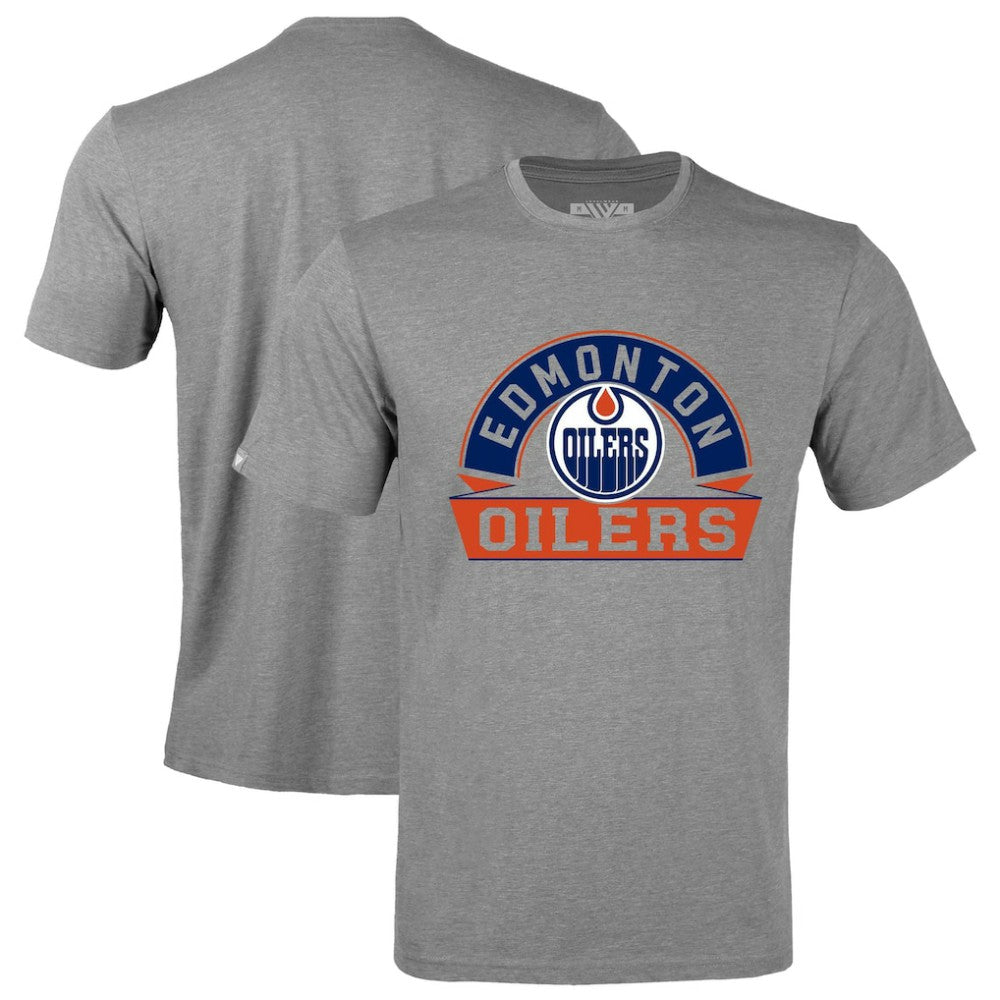 NHL Gray Edmonton Oilers Levelwear Richmond Banner Arch T-Shirt