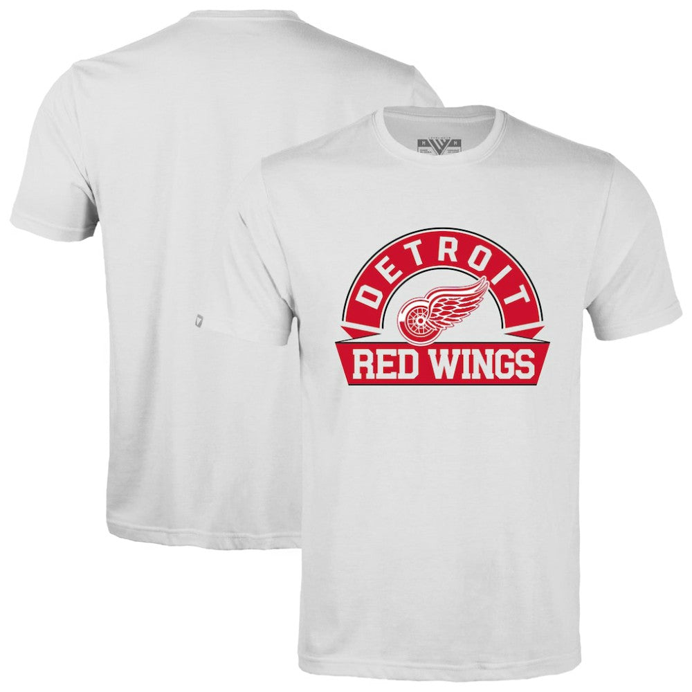NHL White Detroit Red Wings Levelwear Richmond Banner Arch T-Shirt