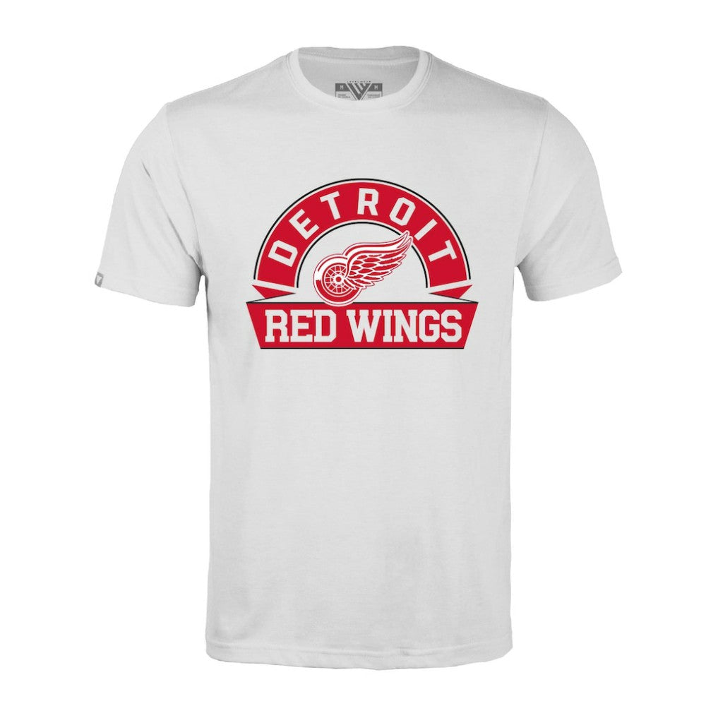 NHL White Detroit Red Wings Levelwear Richmond Banner Arch T-Shirt