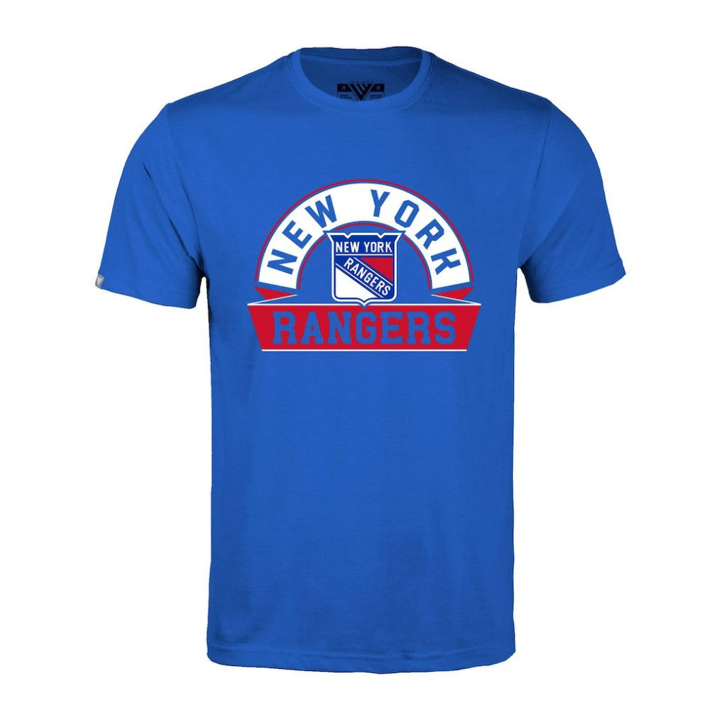 NHL Royal New York Rangers Levelwear Richmond Banner Arch T-Shirt