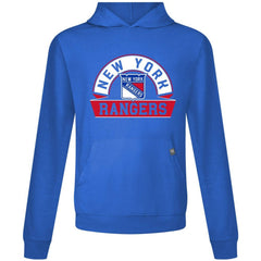 NHL Royal New York Rangers Levelwear Relay Banner Arch Pullover Hoodie