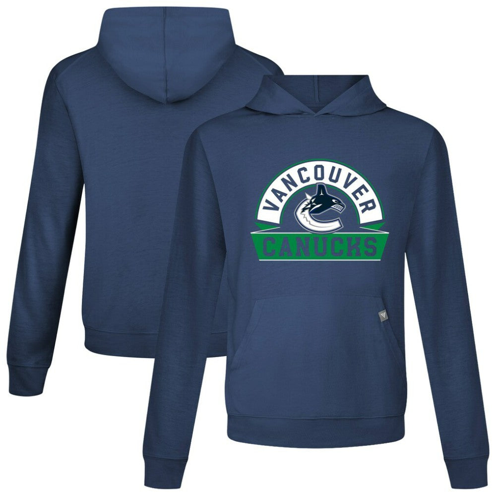 NHL Navy Vancouver Canucks Levelwear Relay Banner Arch Pullover Hoodie