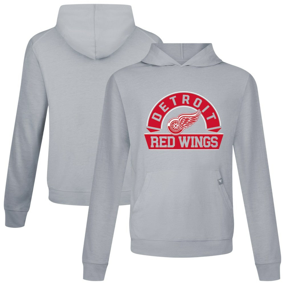 NHL Gray Detroit Red Wings Levelwear Relay Banner Arch Pullover Hoodie