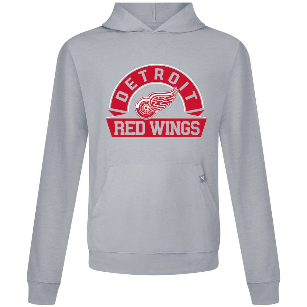 NHL Gray Detroit Red Wings Levelwear Relay Banner Arch Pullover Hoodie