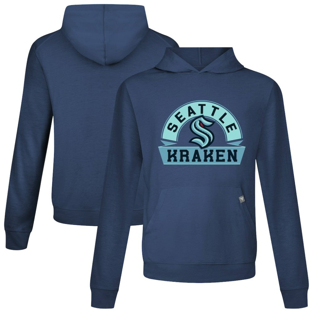 NHL Navy Seattle Kraken Levelwear Relay Banner Arch Pullover Hoodie
