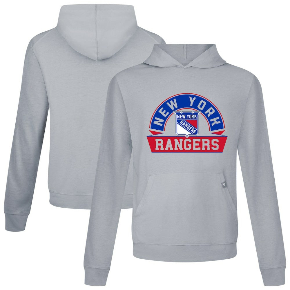 NHL Gray New York Rangers Levelwear Relay Banner Arch Pullover Hoodie