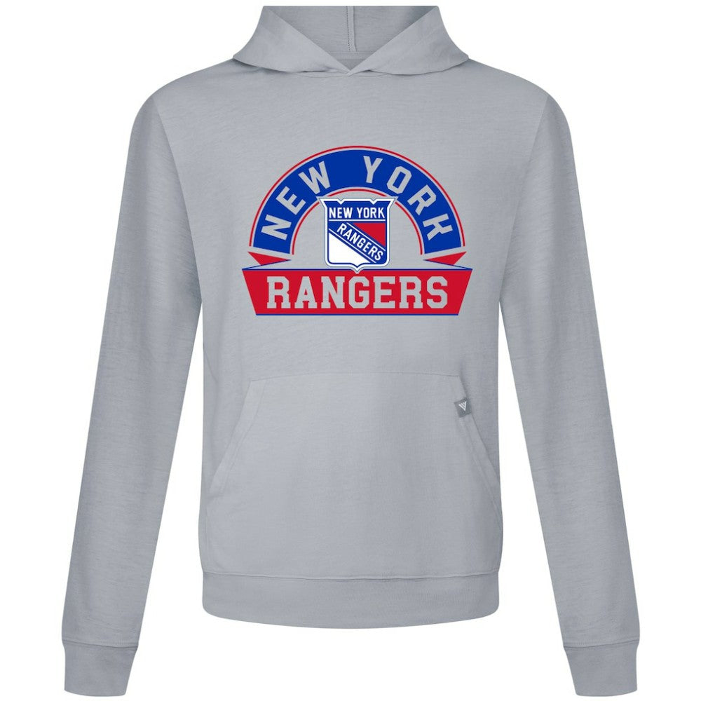 NHL Gray New York Rangers Levelwear Relay Banner Arch Pullover Hoodie