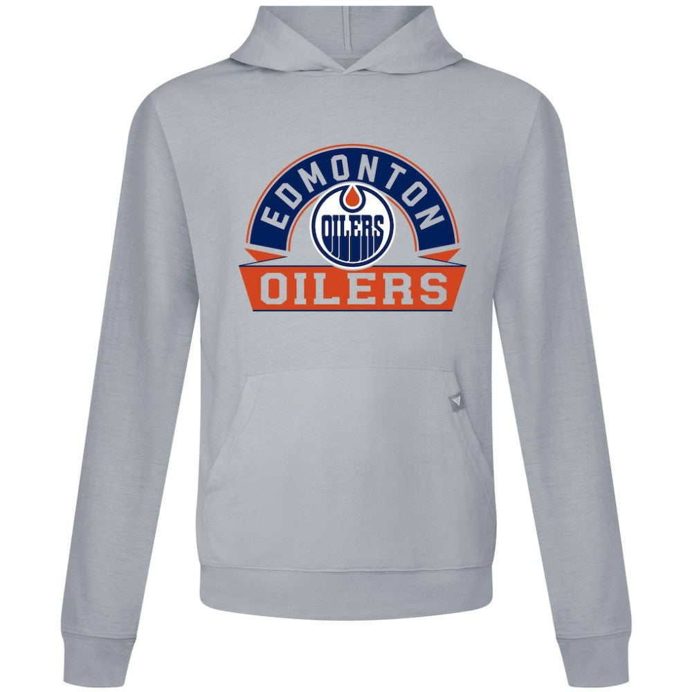 NHL Gray Edmonton Oilers Levelwear Relay Banner Arch Pullover Hoodie