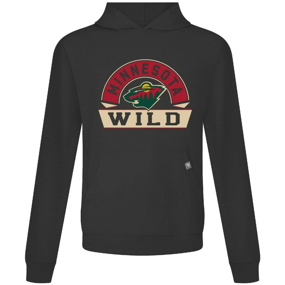 NHL Black Minnesota Wild Levelwear Relay Banner Arch Pullover Hoodie