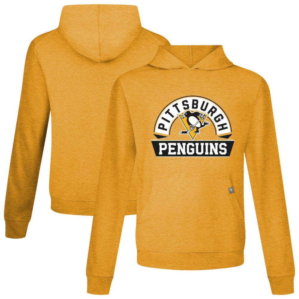 NHL Gold Pittsburgh Penguins Levelwear Relay Banner Arch Pullover Hoodie