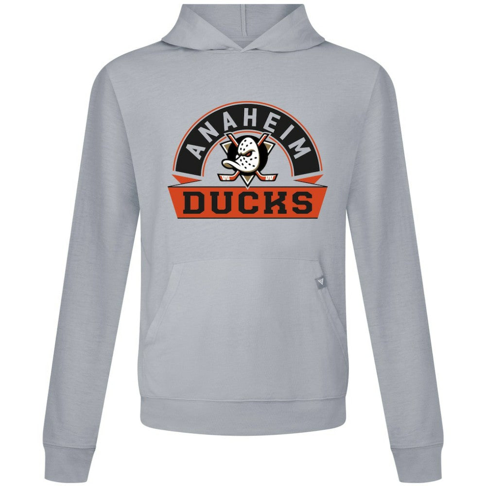 NHL Gray Anaheim Ducks Levelwear Relay Banner Arch Pullover Hoodie