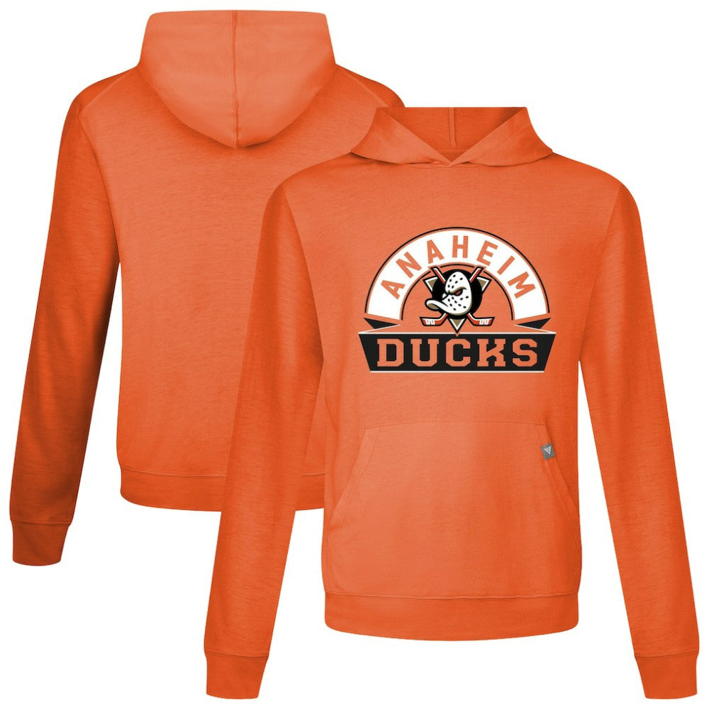 NHL Orange Anaheim Ducks Levelwear Relay Banner Arch Pullover Hoodie