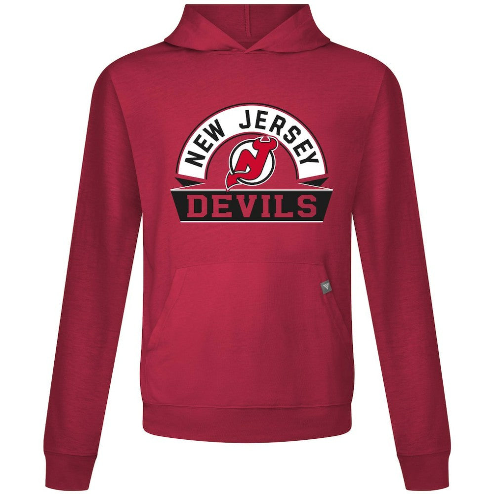 NHL Red New Jersey Devils Levelwear Relay Banner Arch Pullover Hoodie