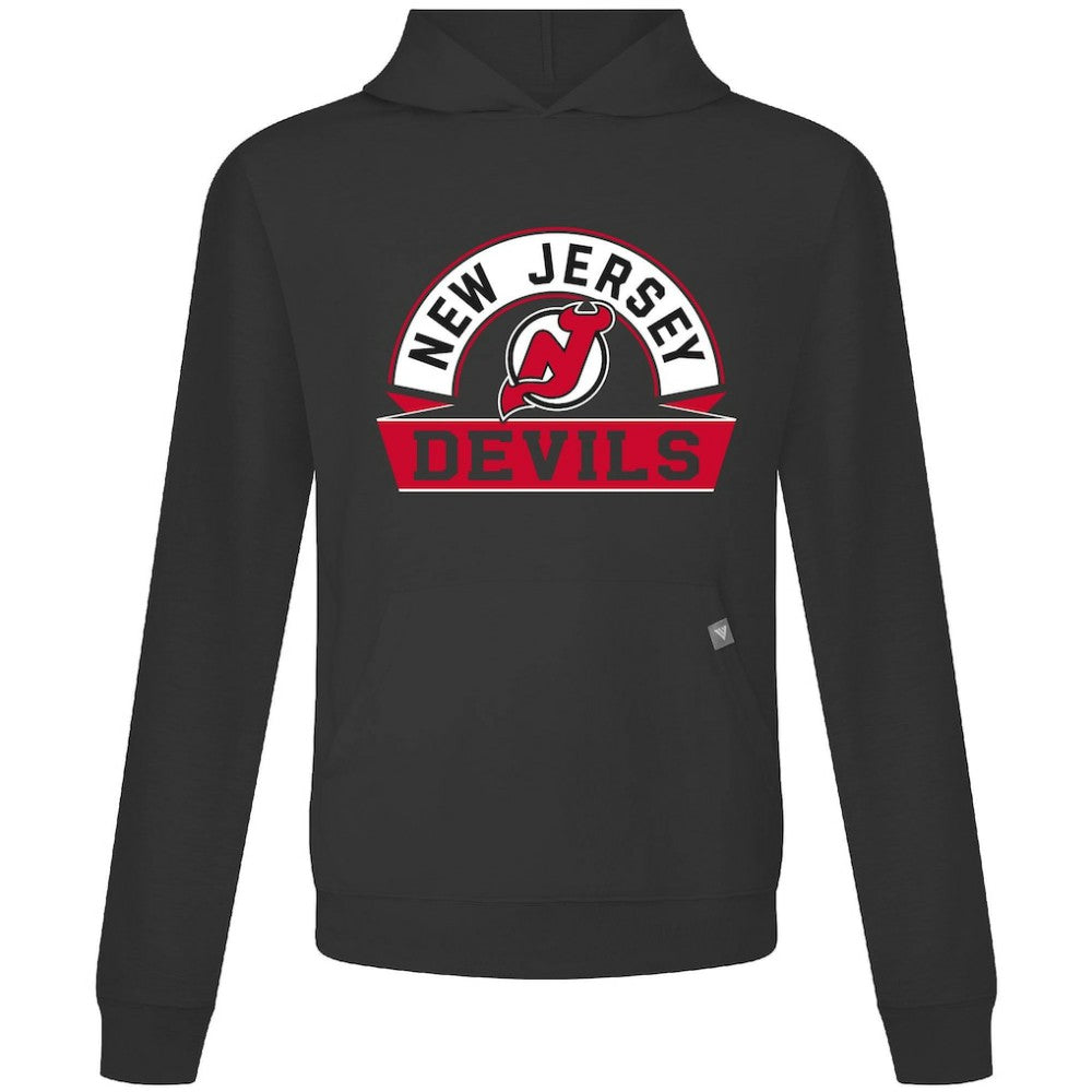 NHL Black New Jersey Devils Levelwear Relay Banner Arch Pullover Hoodie