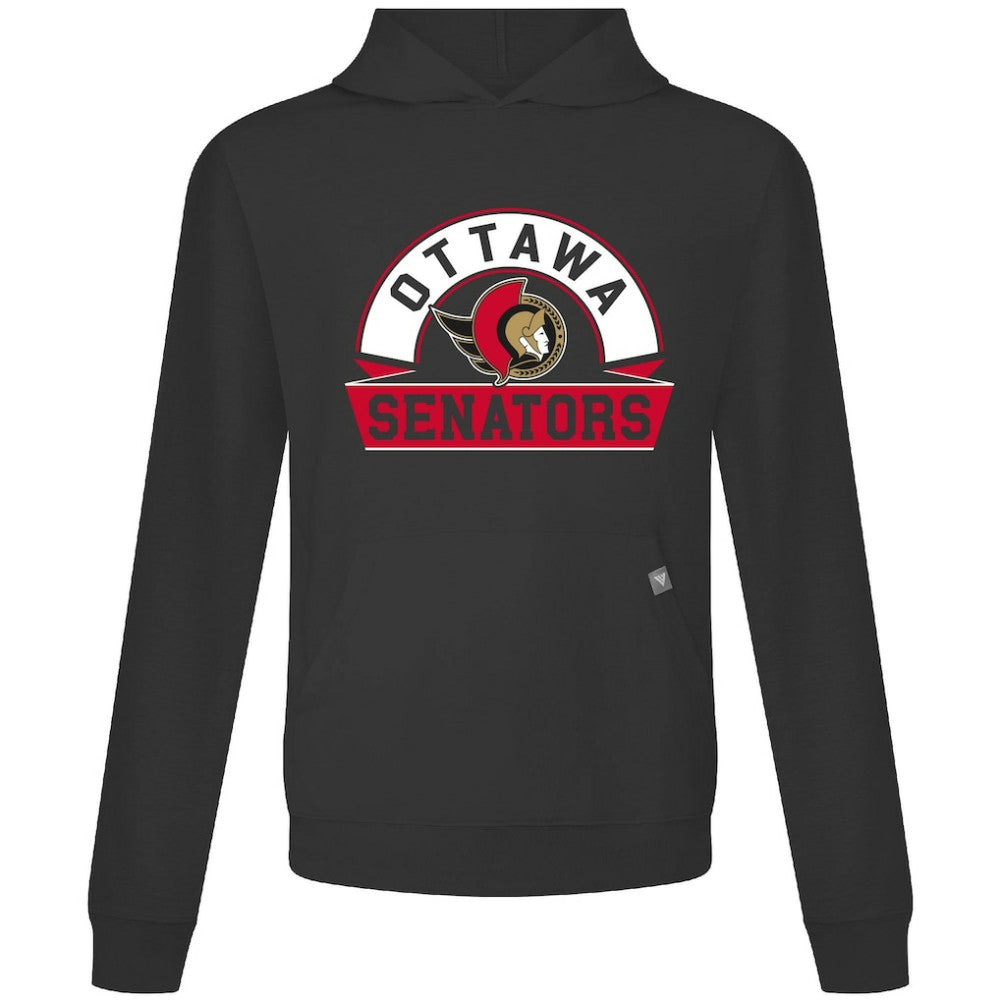NHL Black Ottawa Senators Levelwear Relay Banner Arch Pullover Hoodie