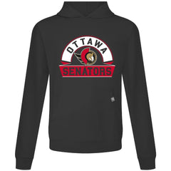 NHL Black Ottawa Senators Levelwear Relay Banner Arch Pullover Hoodie