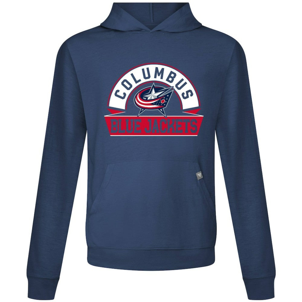 NHL Navy Columbus Blue Jackets Levelwear Relay Banner Arch Pullover Hoodie