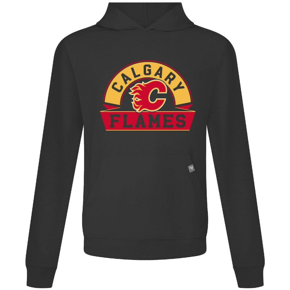 NHL Black Calgary Flames Levelwear Relay Banner Arch Pullover Hoodie