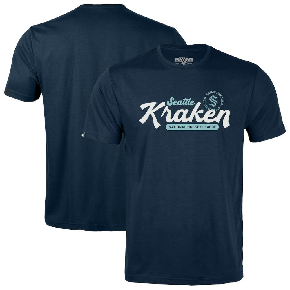 NHL Navy Seattle Kraken Levelwear Youth Little Richmond Monument T-Shirt