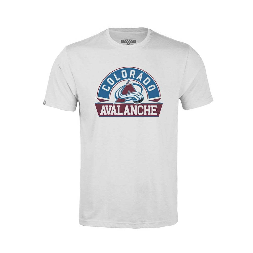 NHL White Colorado Avalanche Levelwear Youth Little Richmond Banner Arch T-Shirt