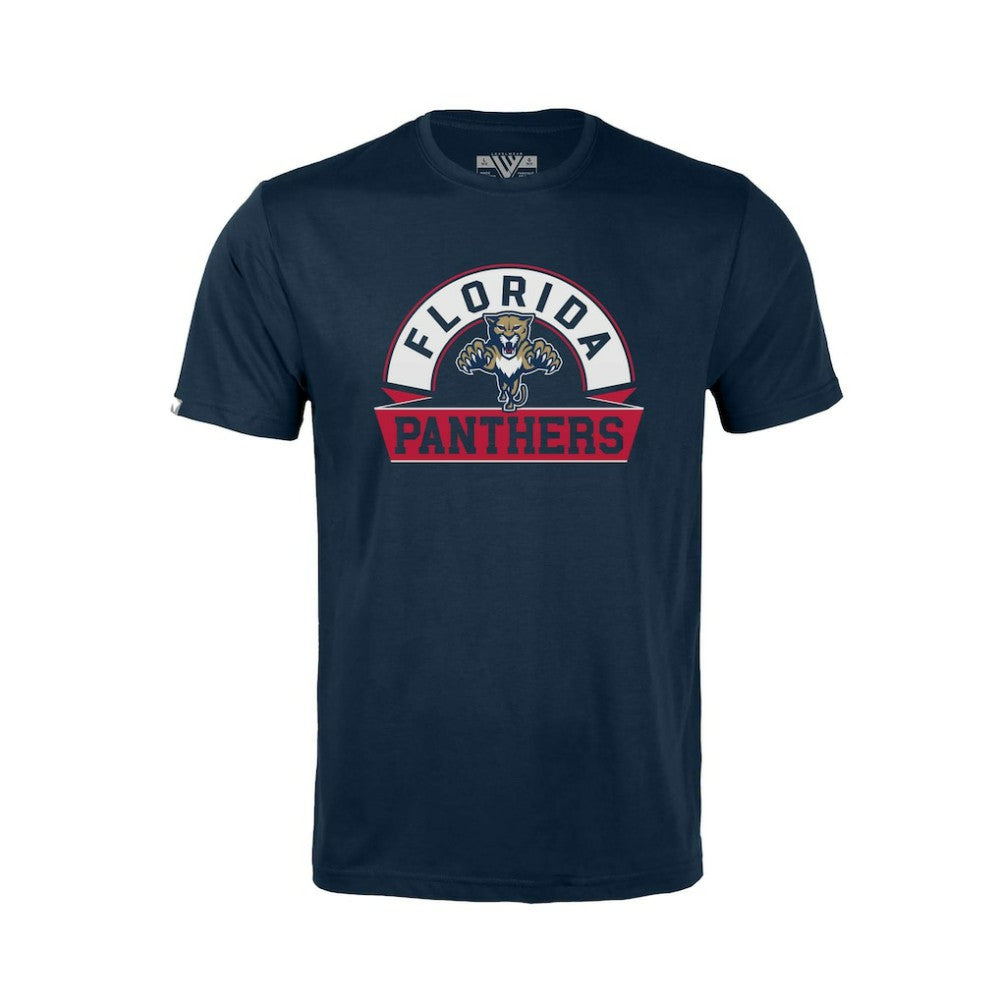 NHL Navy Florida Panthers Levelwear Youth Little Richmond Banner Arch T-Shirt