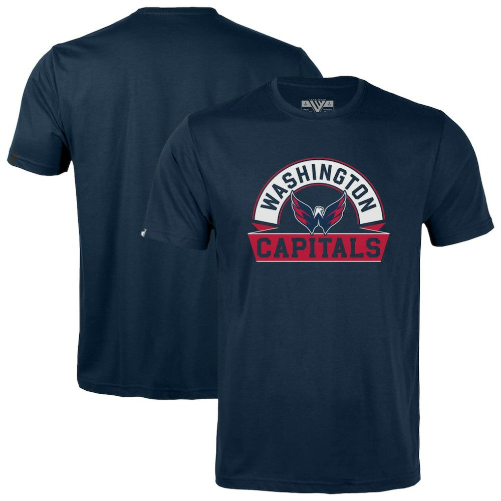 NHL Navy Washington Capitals Levelwear Youth Little Richmond Banner Arch T-Shirt