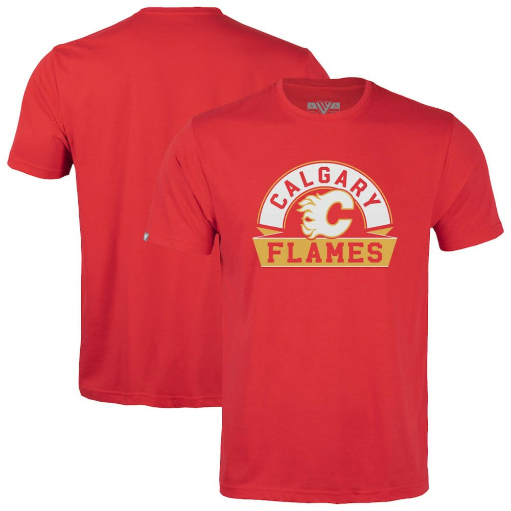NHL Red Calgary Flames Levelwear Youth Little Richmond Banner Arch T-Shirt