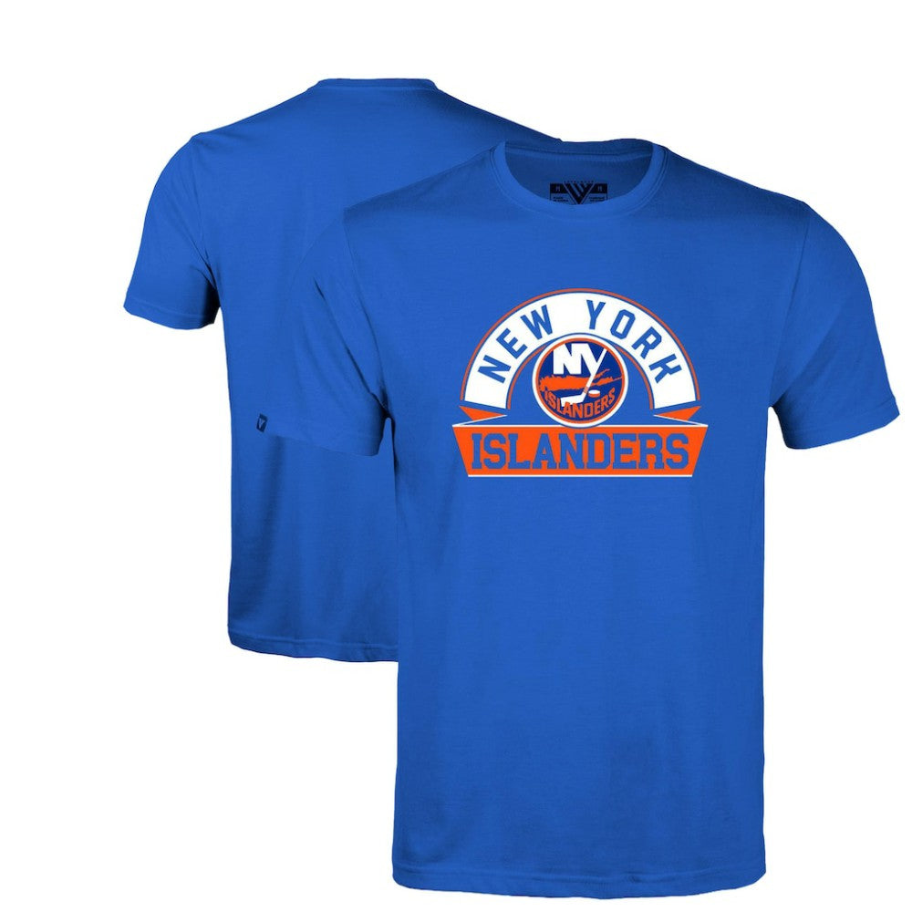 NHL Royal New York Islanders Levelwear Youth Little Richmond Banner Arch T-Shirt
