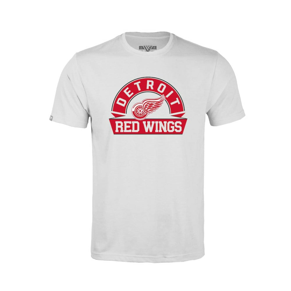 NHL White Detroit Red Wings Levelwear Youth Little Richmond Banner Arch T-Shirt