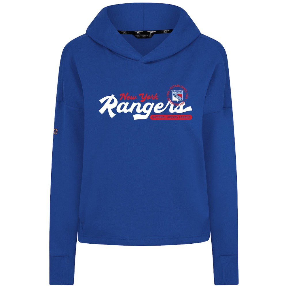 NHL Royal New York Rangers Levelwear Women's Sweet Monument Tri-Blend Cropped Pullover Hoodie